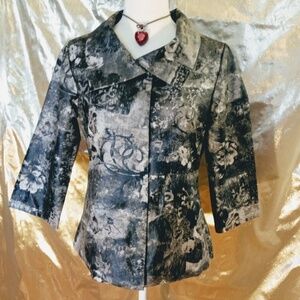 CHICO'S Blazer Blk/gray Sz 0